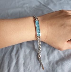 Swarovski Blue Crystal Chain Bracelet